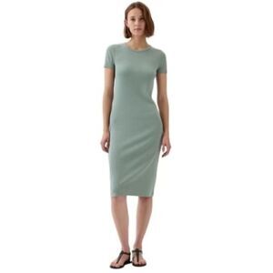 GAP Modern Rib T-shirt Dress Sage Green Small